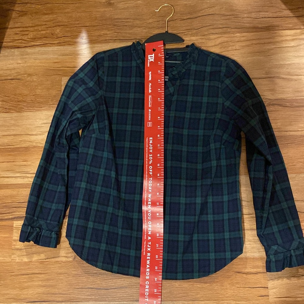 Talbots Plaid Long Sleeve Blouse - Picture 7 of 9